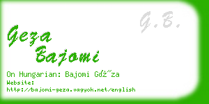 geza bajomi business card